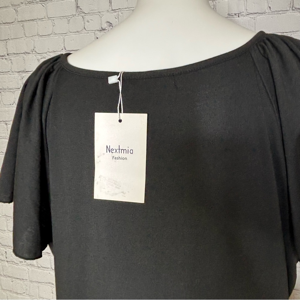 Nextima Black and Purple Butterfly Skirt Dress Size 22 - Picture 6 of 9